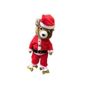 1985 Christmas Musical  Roller Skating Santa Bear  Tested Works